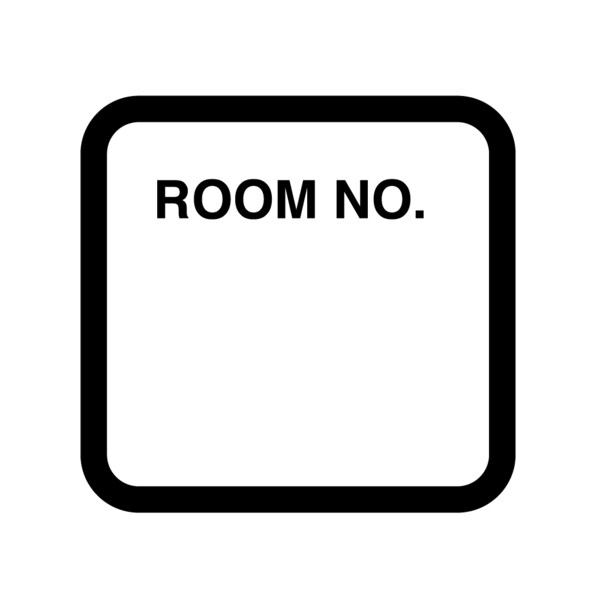 Printed Chart Labels - Room No 1-7/16" x 1-1/2" White w/Black